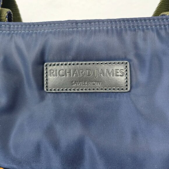 Richard James Sevile Row Tote Bag Ocean Navy Blue Padded Nylon Leather - Picture 11 of 16